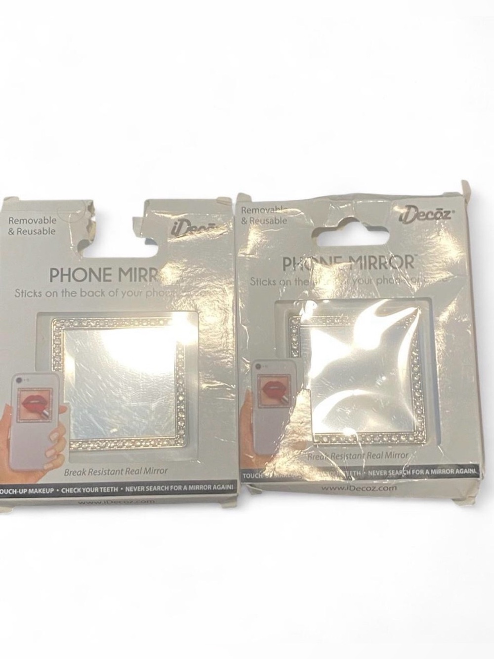 Removable Phone Mirror Accent - Silver